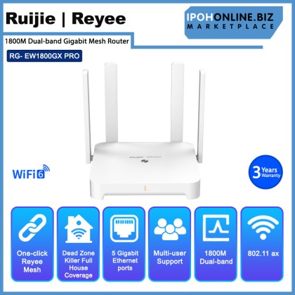 Ruijie Reyee RG-EW1800GX Pro AX1800 Wifi 6 1800M Dual-Band Gigabit Mesh Router